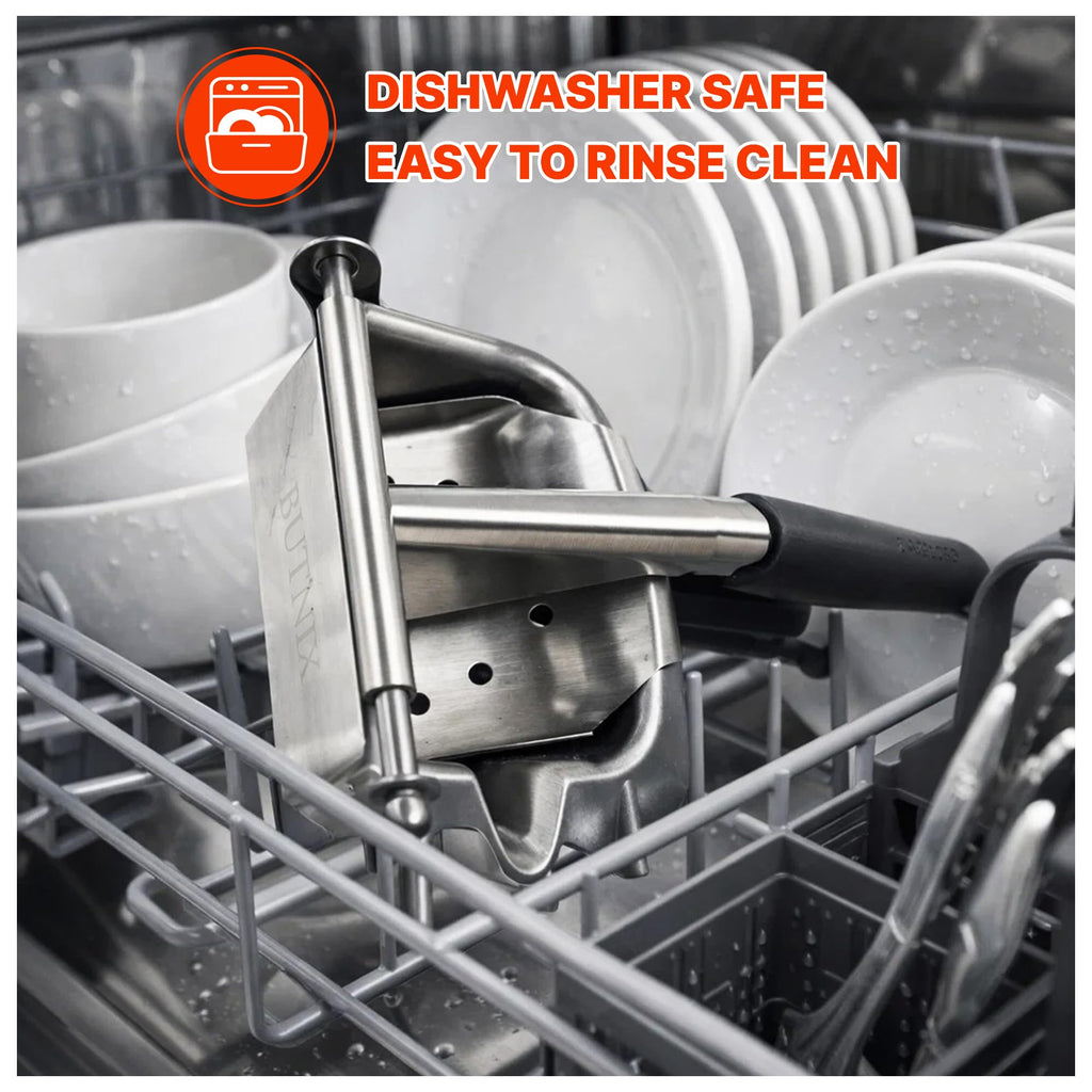 Butnix Professional Citrus Juicer, Real Stainless Steel 304, 3-in-1 Lemon Lime Orange Squeezer with Cocktail Mixing Spoon, Elegant Gift for Kitchen Lovers, Non-Slip Grip, Life Time Warranty